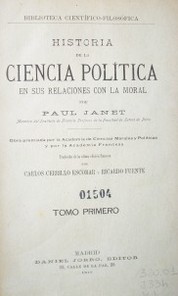 Historia de la ciencia política en sus relaciones con la moral