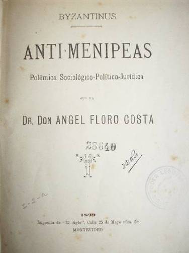 Anti-menipeas : polémica sociológico-político-jurídica