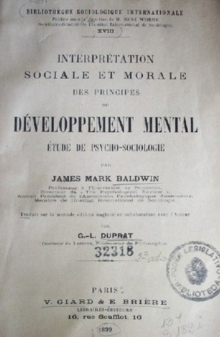 Interprétation sociale et morale des principes du développment mental : étude de psycho-sociologie