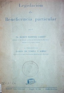 Legislación de beneficencia particular