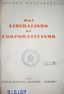 Dal liberalismo al corporativismo