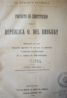 Proyecto de Constitución para la República O. del Uruguay