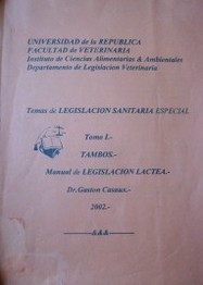 Temas de legislación sanitaria especial