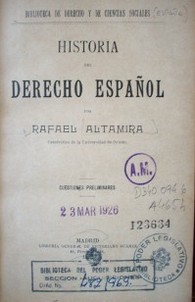 Historia del Derecho Español