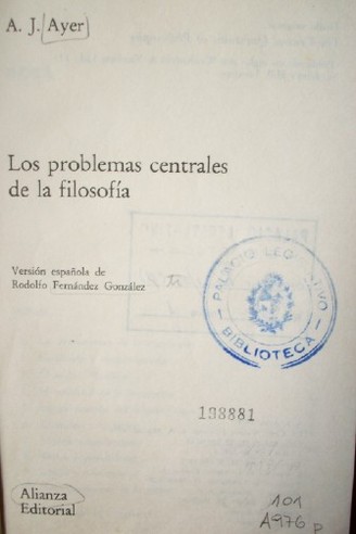 Los problemas centrales de la filosofía