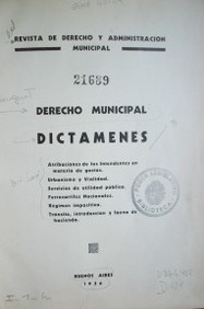 Derecho municipal : dictámenes
