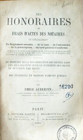 Des honoraires et frais d'actes des Notaires