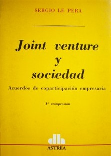Joint venture y sociedad