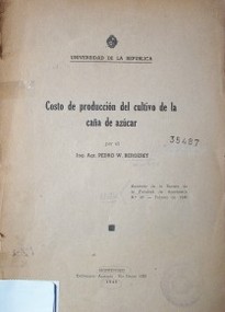 Costo de producción del cultivo de la caña de azúcar