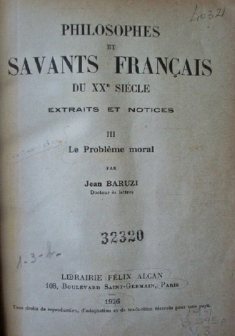 Philosophies et savants français du XXe. siècle : extraits et notices