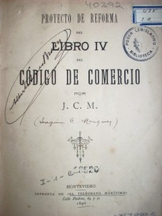 Proyecto de reforma del Libro IV del Código de Comercio