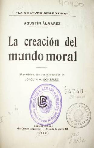 La creación del mundo moral