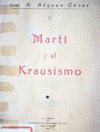 Martí y el krausismo