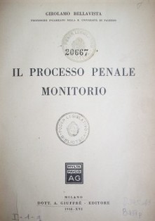 Il processo penale monitorio