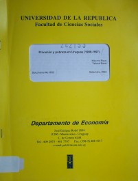 Privación y pobreza en Uruguay : (1989-1997)