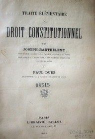 Traité élémentaire de droit constitutionnel