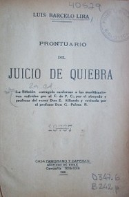 Prontuario del juicio de quiebra