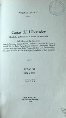 Cartas del libertador :