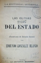 Las iglesias del Estado : (cuestiones de Derecho Social)