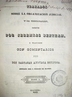 Tratados sobre la organización judicial y la codificación