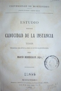 Estudio sobre caducidad de la instancia