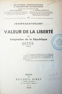 Valeur de la liberté et adaptation de la République