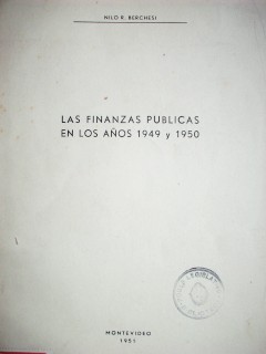 Las finanzas públicas en los años 1949 y 1950