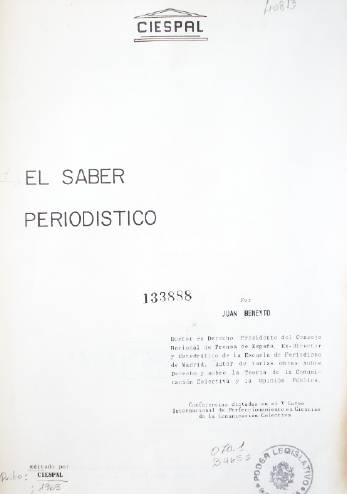 El saber periodístico