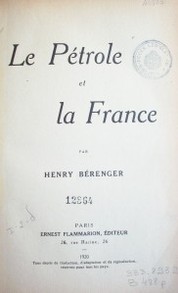 Le pétrole et la France