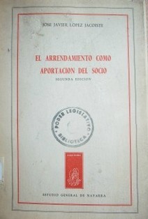 El arrendamiento como aportación del socio