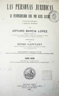 Las personas jurídicas y su responsabilidad civil por actos ilícitos : evolución histórica y derecho moderno