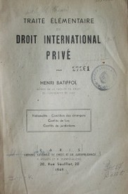 Traité élémentaire de droit international privé