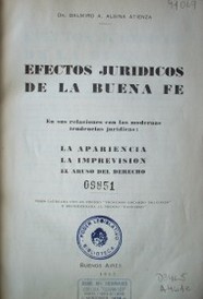 Efectos jurídicos de la buena fe