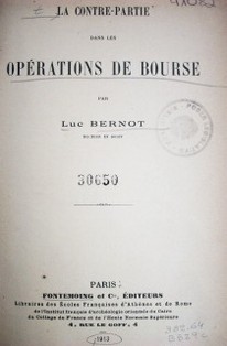 La contre-partie dans les opérations de bourse