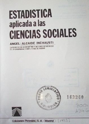 Estadística aplicada a las Ciencias Sociales