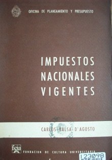 Impuestos nacionales vigentes