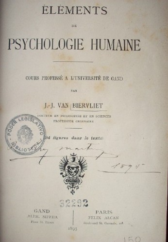 Eléments de psychologie humaine : cours professé a l'Université de Gand