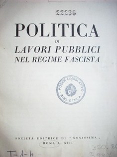 Politica di lavori pubblici nel regime fascista