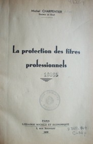 La protection des titres professionnels