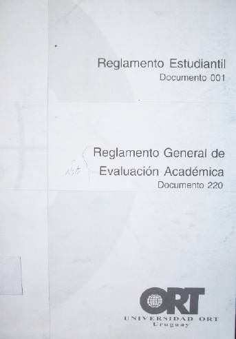 Reglamento estudiantil : documento 001