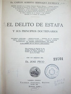 El delito de estafa y sus principios doctrinarios