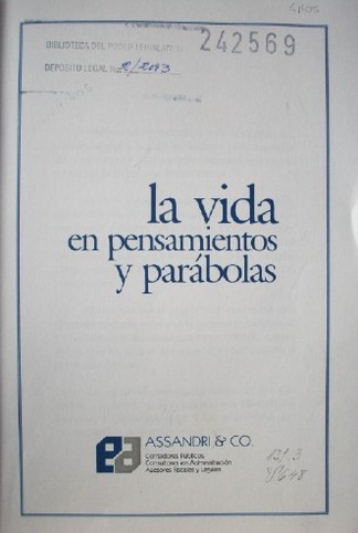 La vida en pensamientos y parábolas