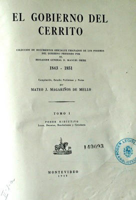 El gobierno del Cerrito : 1843 - 1851