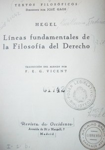 Líneas fundamentales de la Filosofía del Derecho