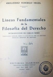 Líneas fundamentales de la filosofía del derecho