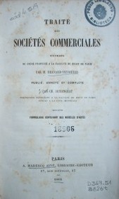 Traité des sociétés commerciales