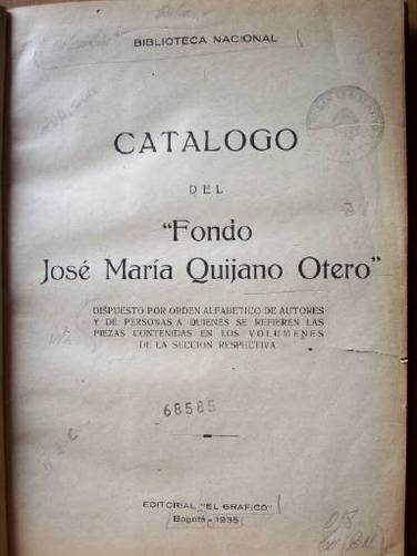 Catálogo del "Fondo José María Quijano Otero"