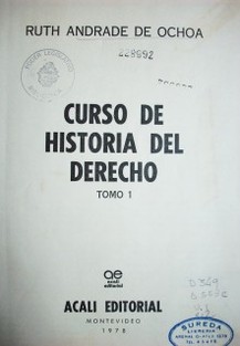 Curso de historia del derecho