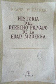 Historia del derecho privado de la edad moderna