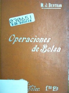 Operaciones de Bolsa :  centros de contratación